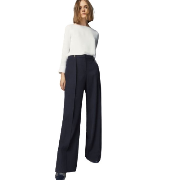 Massimo Dutti Pants - NWT Massimo Dutti Button Detail Trousers in Navy Blue